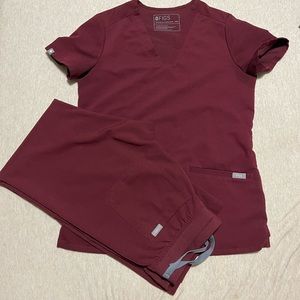Burgundy Figs set XXS top XS bottoms